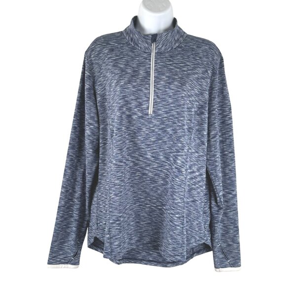 Zero Restriction 1/4 Zip Pullover Top Womens XL Blue Long Sleeve TP-3151‎ - Picture 1 of 10